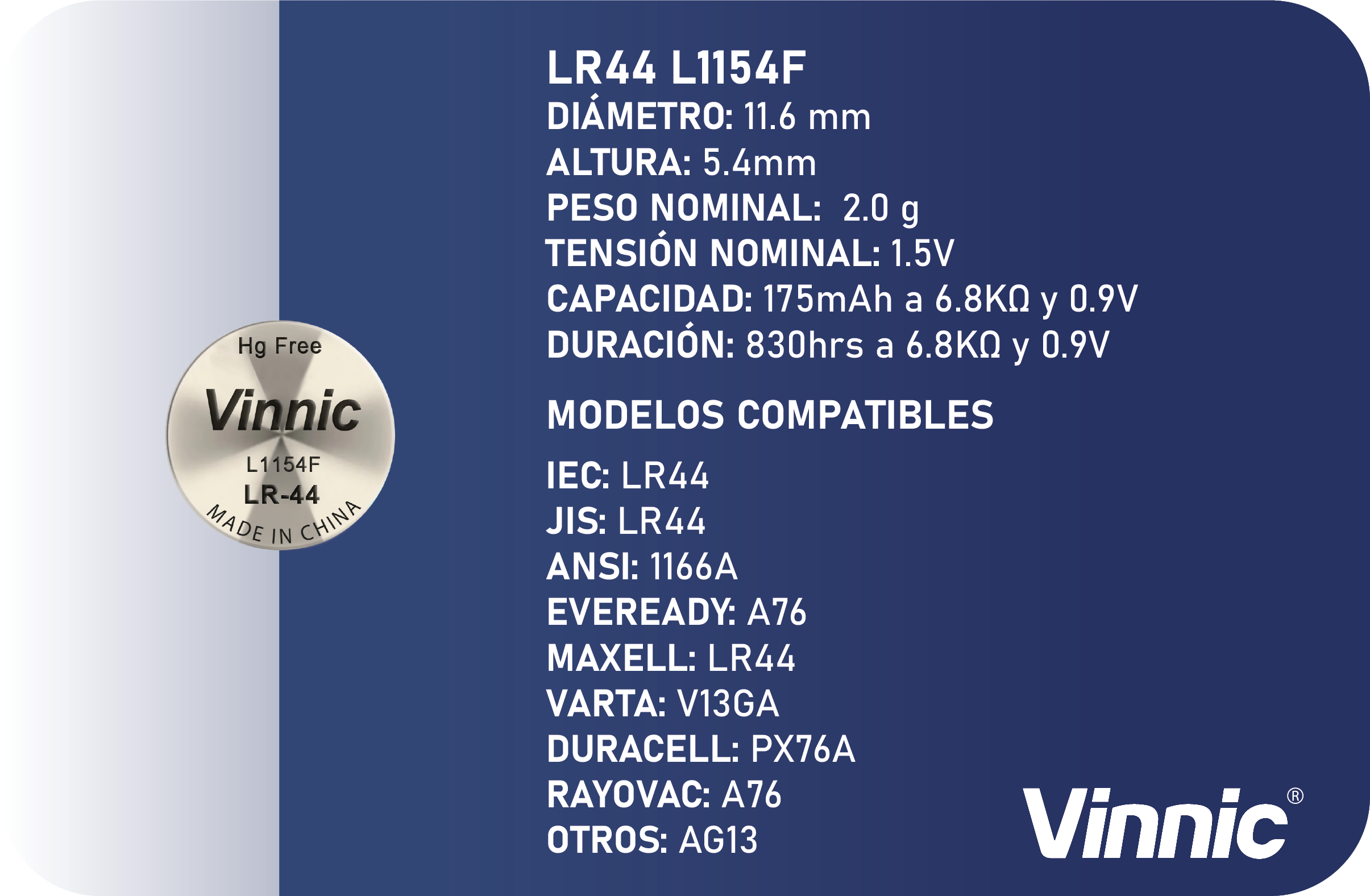 LR44 L1154F 1.5V